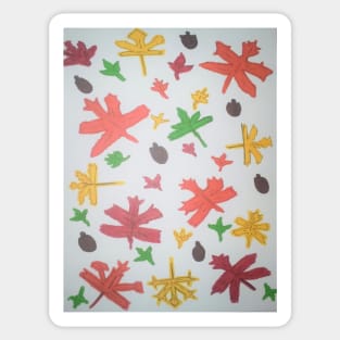 Autumn Leaves Pattern Sticker